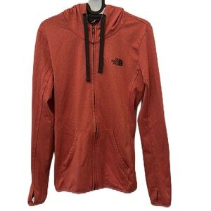 The North Face Orange Zip Up Hoodie Jacket